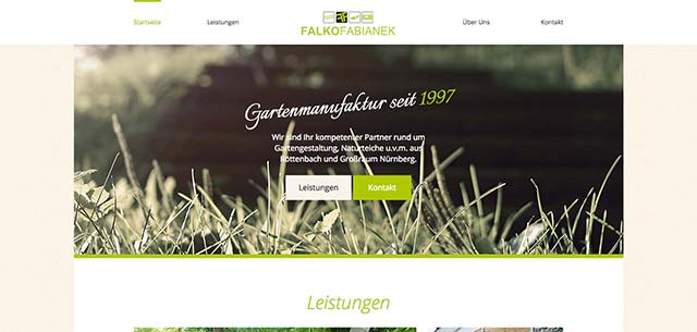 Falko Fabianek Gärtnermeister Homepage Design
